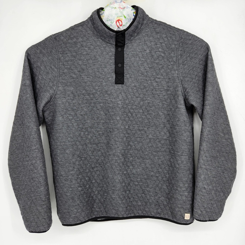 Marine Layer Pullover Mens Extra Large Reversible Corbet Charcoal Grey Quilted